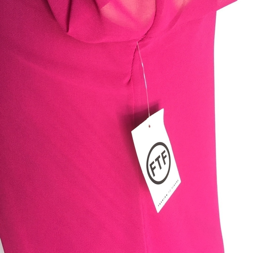 NWT Fashion To Figure Fushsia Flowy V-Neck Dress 0 - Picture 6 of 7